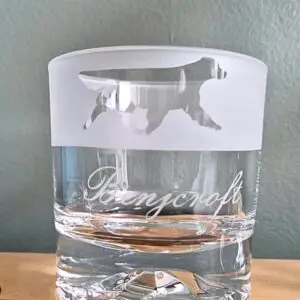 Crystal Mountain Glass with Kennel Name and Breed